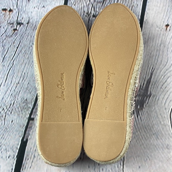 SAM EDELMAN KHLOE Pink & Black Snake Skin Leather Slip On Espadrilles Flats - Picture 12 of 17